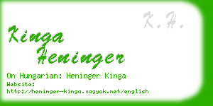 kinga heninger business card
